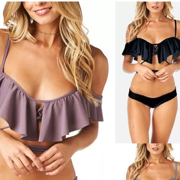 ⛱SALE Lavender Daisy • Flouncy Tassel Tie Bikini - Picture 2 of 4