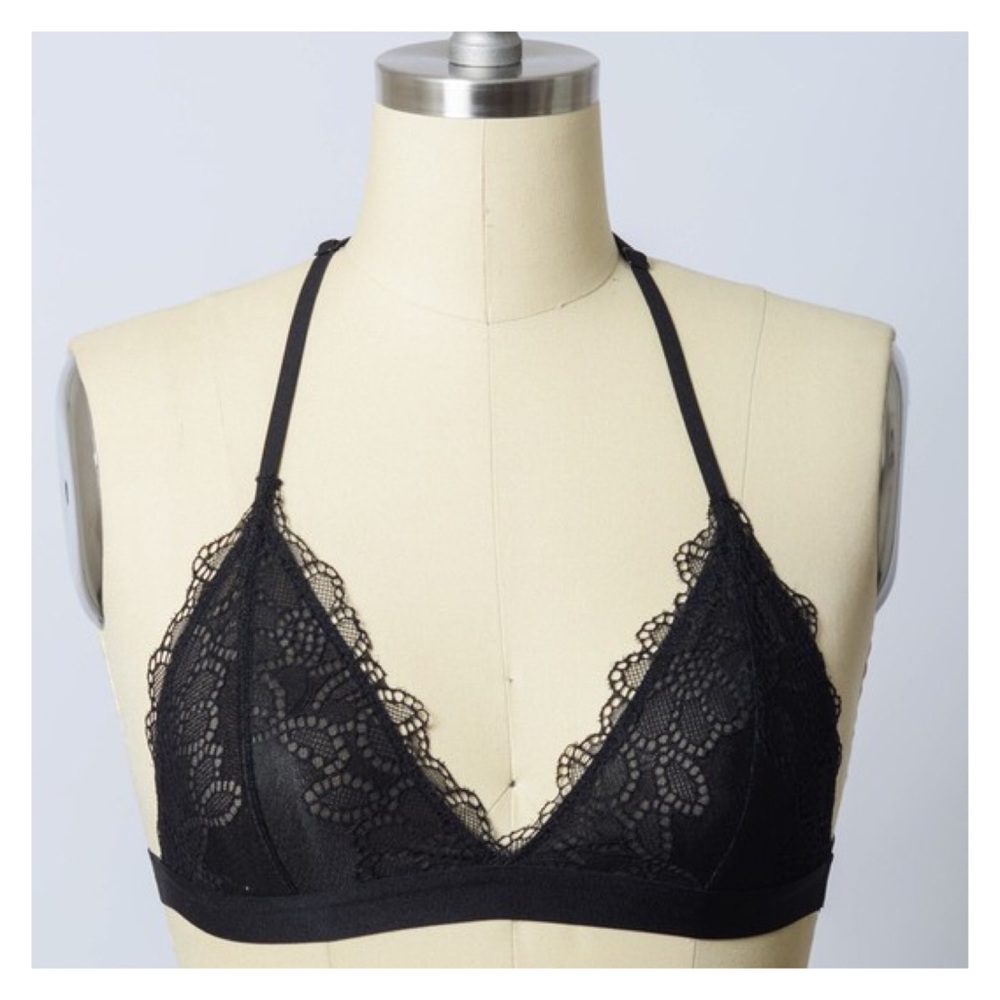 Just In- Sexy Eyelet Lace T-Back Bralette - Picture 2 of 4