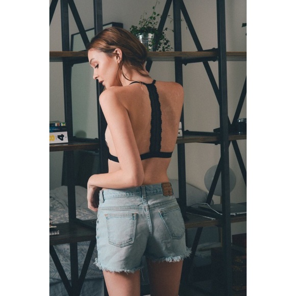 Just In- Sexy Eyelet Lace T-Back Bralette - Picture 3 of 4