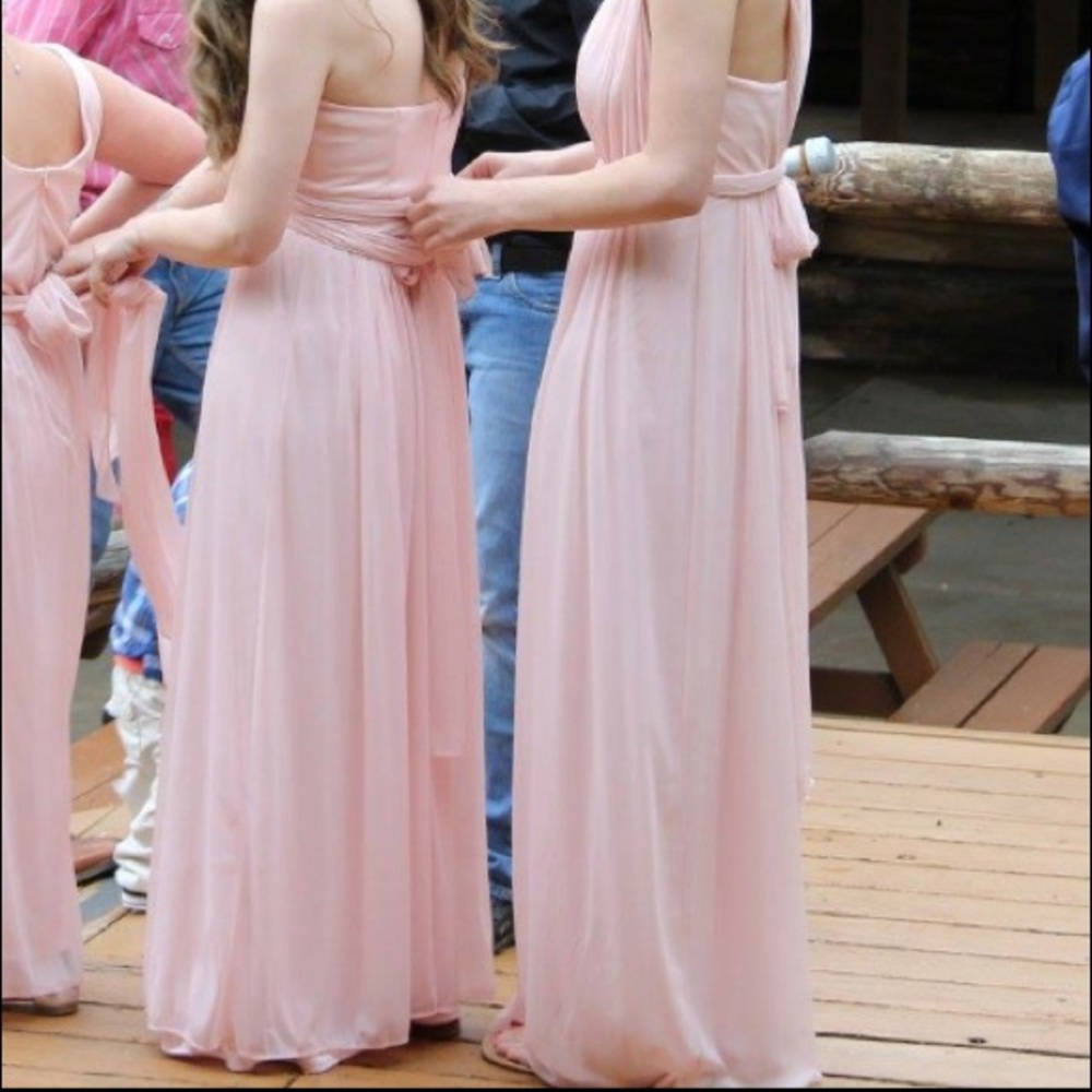 Baby Pink Long Bridesmaid Dress!