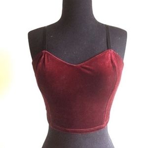 Red velvet bustier