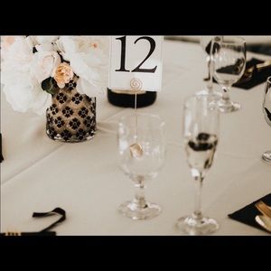 Gold number table stand