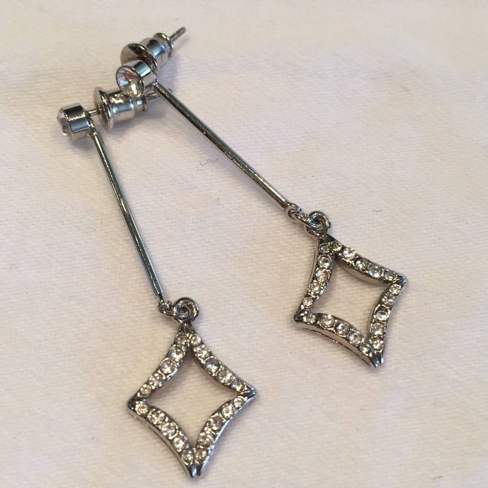 Silver Rhinestone Earrings