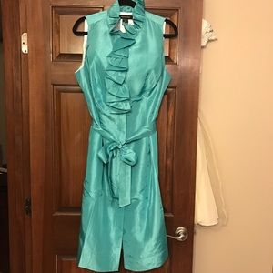 Green Ashley Stewart ruffled green dress 16