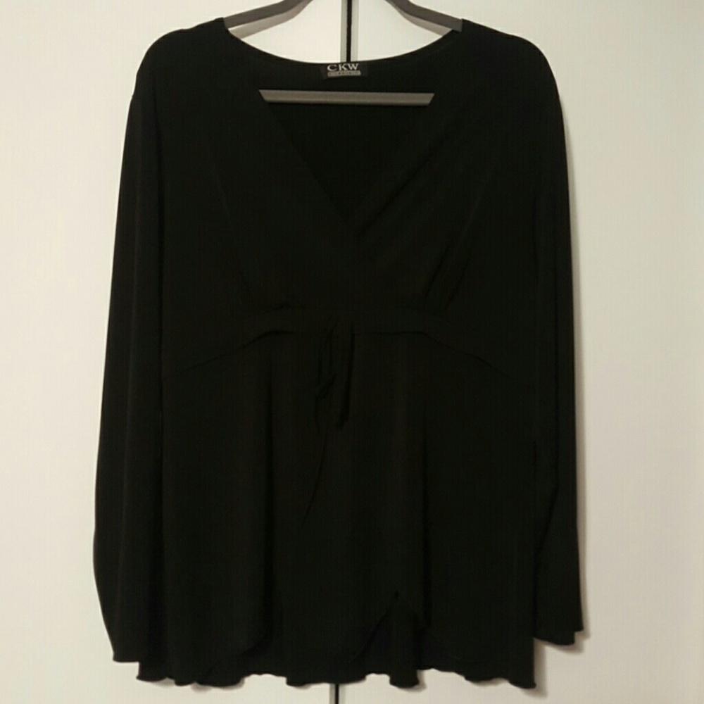 Black v-neck blouse