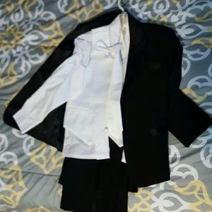 Boys size 8 black and white tuxedo