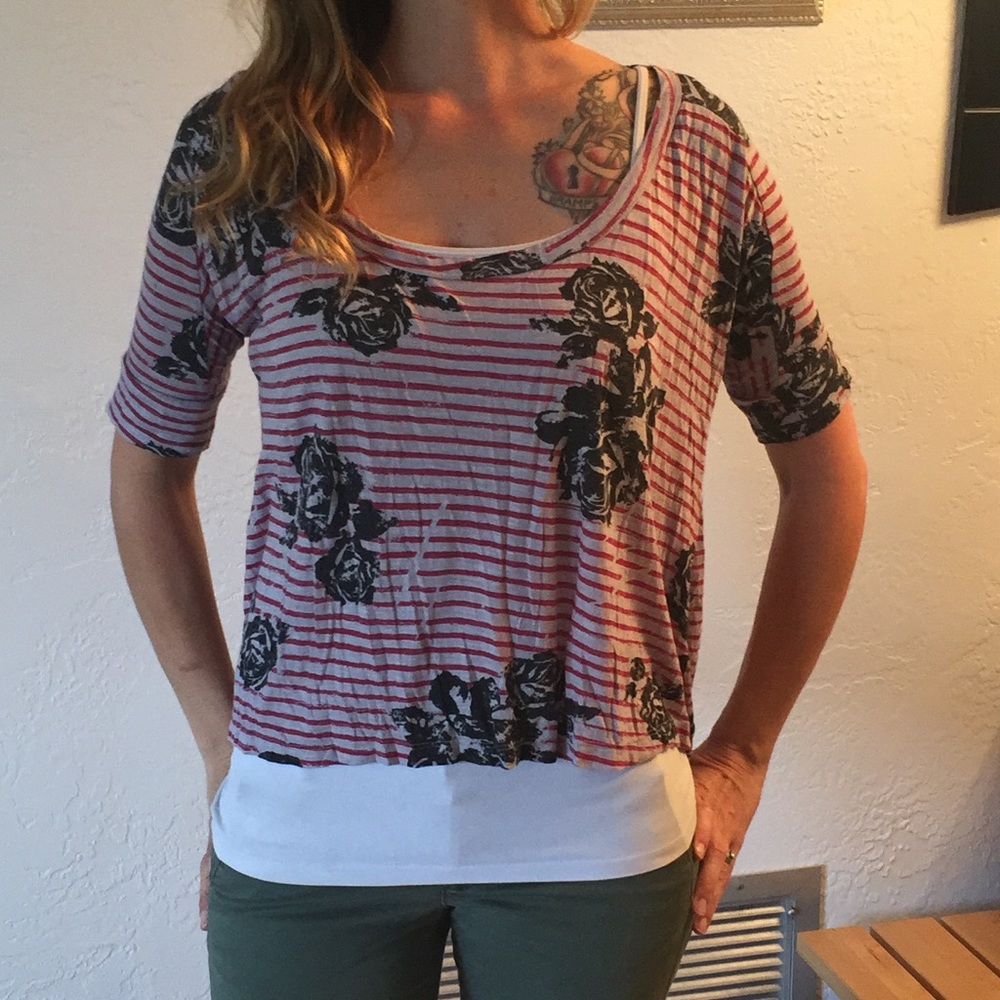 Stripes and floral top!
