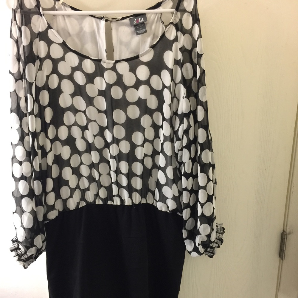Black and white polka dot dress