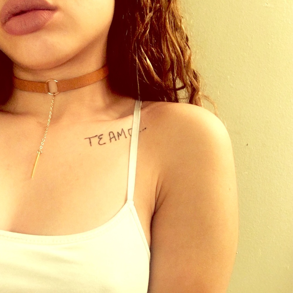 Tan Faux Leather Choker NIP