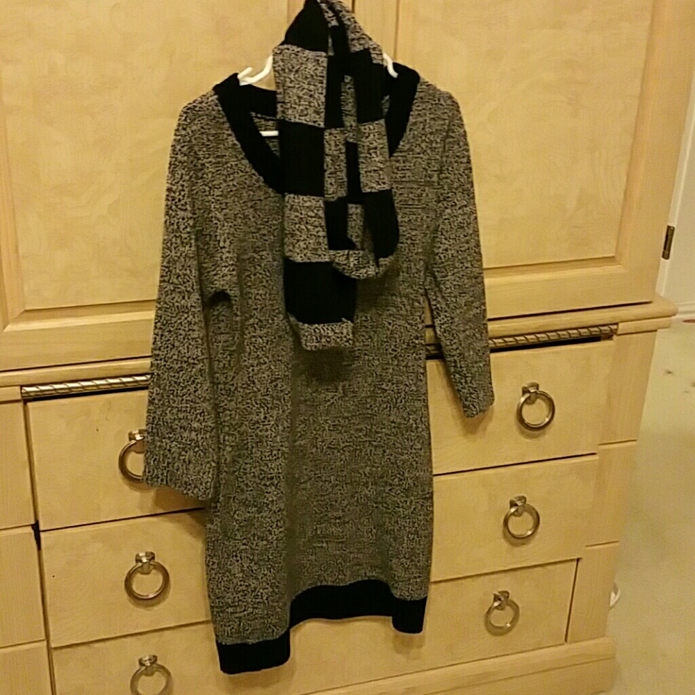 Sweater Dress with scarf
