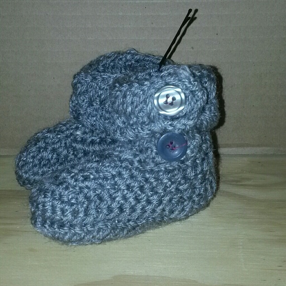 Ankle Button Baby Booties