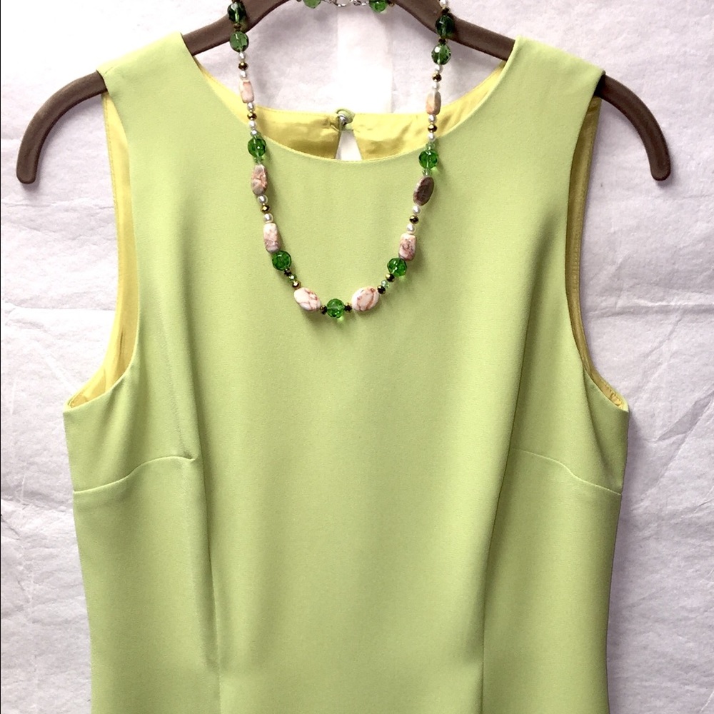 CDC Lime Green Sleeveless Dress is cut to fit