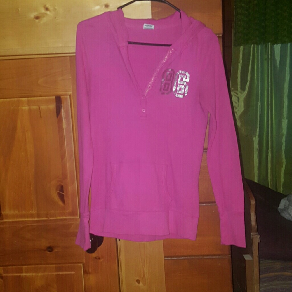 PINK victorias secret long sleeve half button down