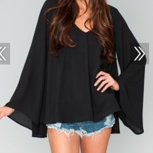 Show Me Your Mumu XS Lizzie Top in Black
