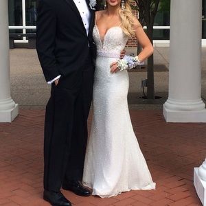 Sherri Hill white beaded gown
