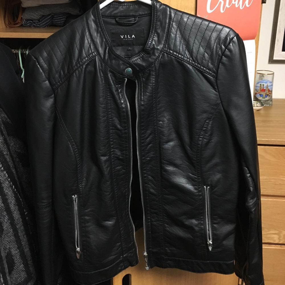 Black leather jacket