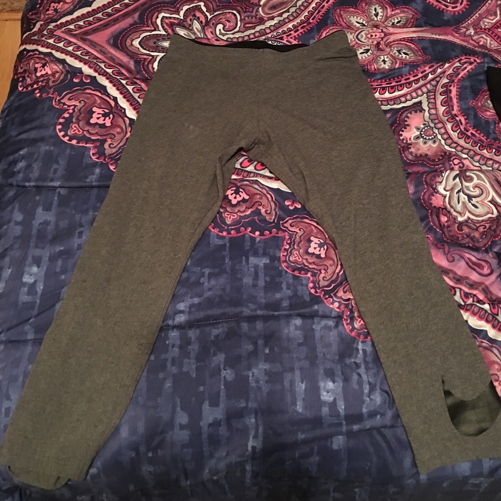 Gray and black Nike crops