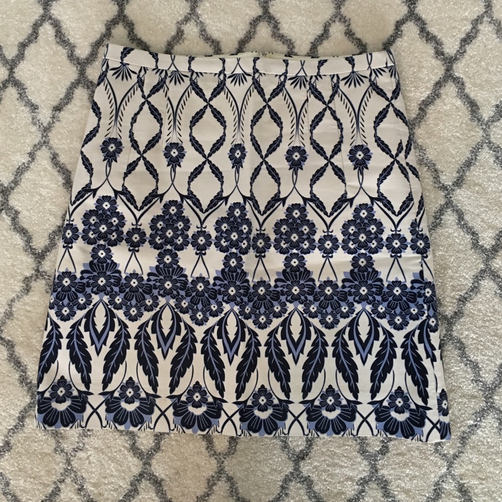 J Crew easy patterned skirt.