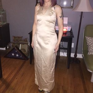 Beige-Colored Woman’s Gown by D. Laru