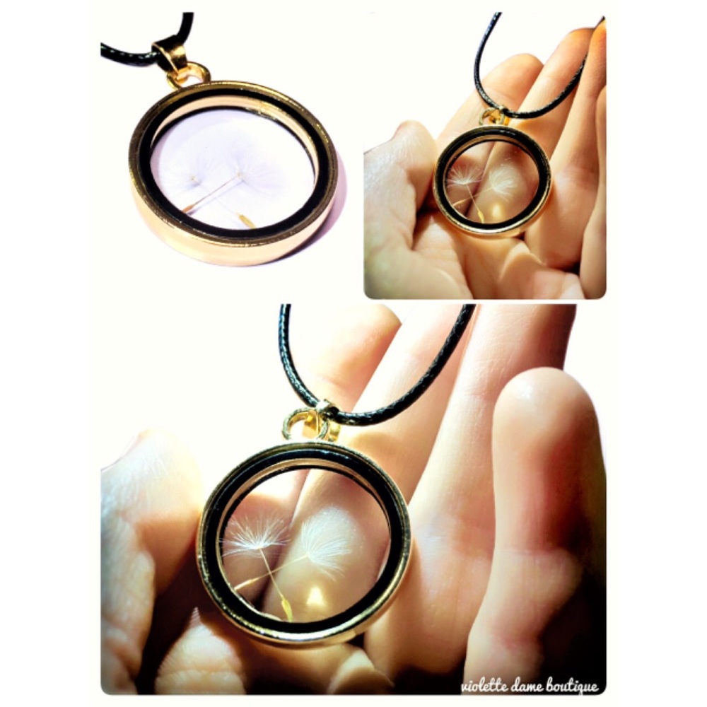 Womens Handcrafted Dandelion Seed Necklace