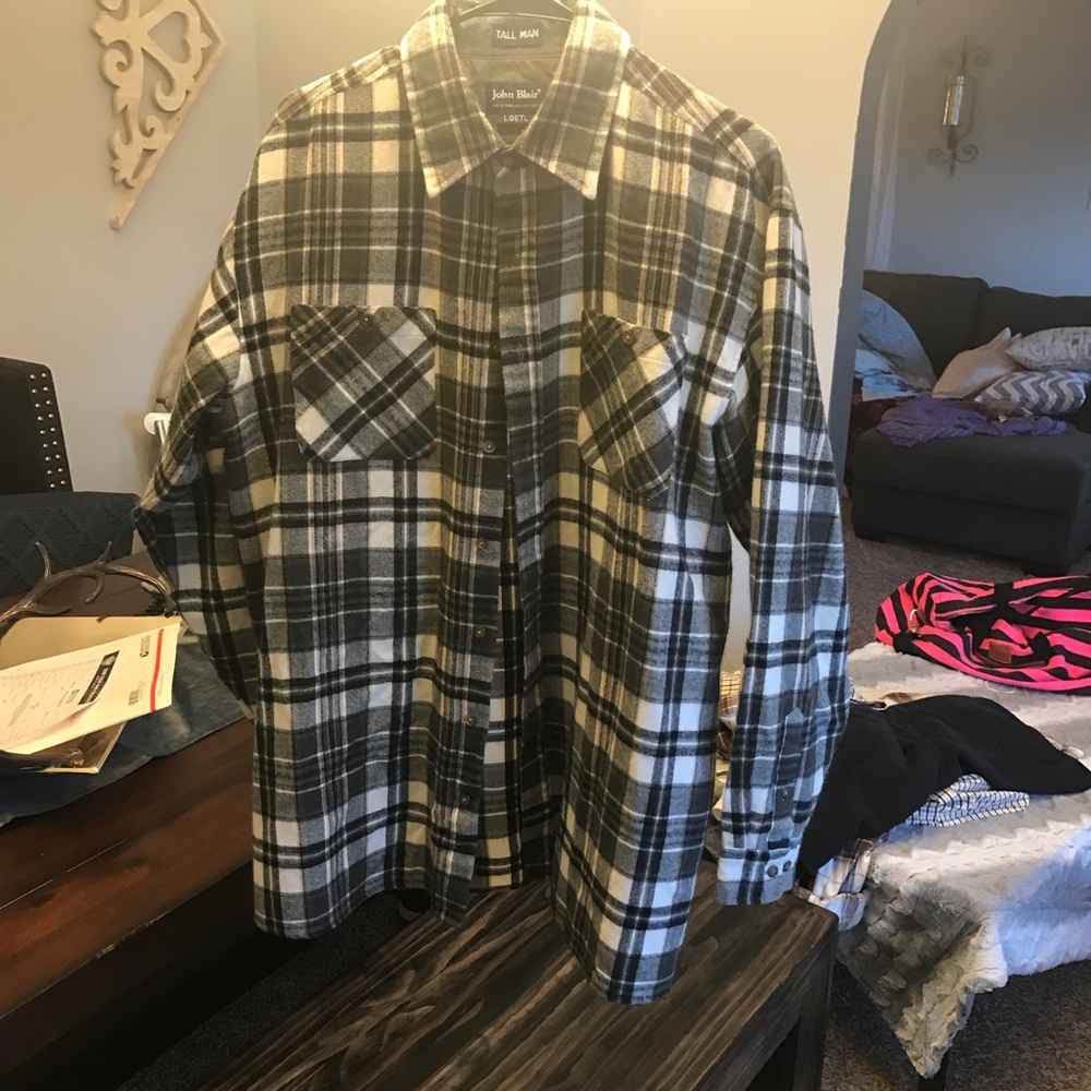 Buffalo plaid men's button up
