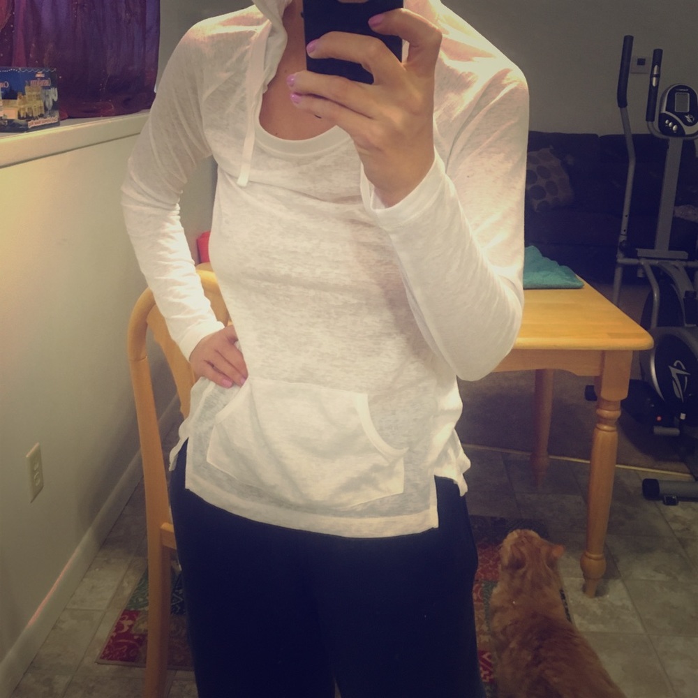 White lightweight hoodie