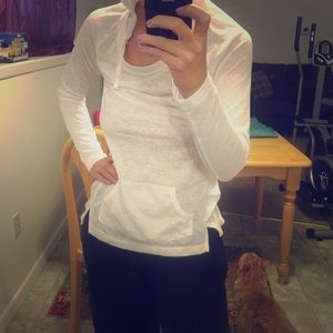 White lightweight hoodie