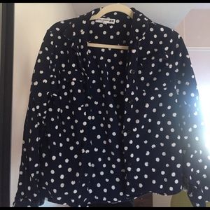 Uniqlo Ines de la Fressange Navy Dotted Shirt XS