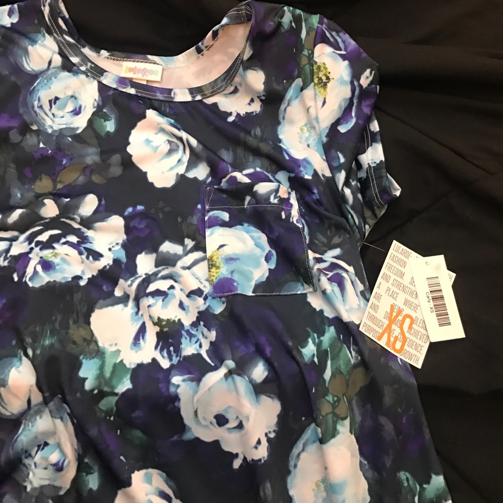 Size XS blue floral Lularoe Carly HTF UNICORN