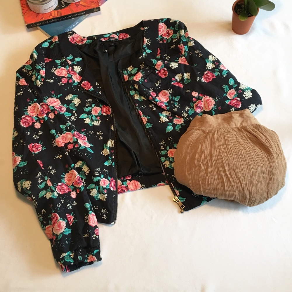 H&M Floral Bomber Jacket