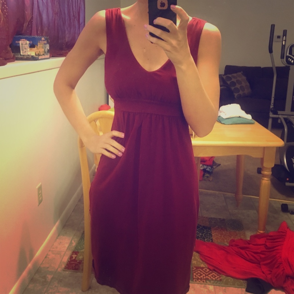 Plunging neck cotton dress