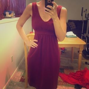 Plunging neck cotton dress