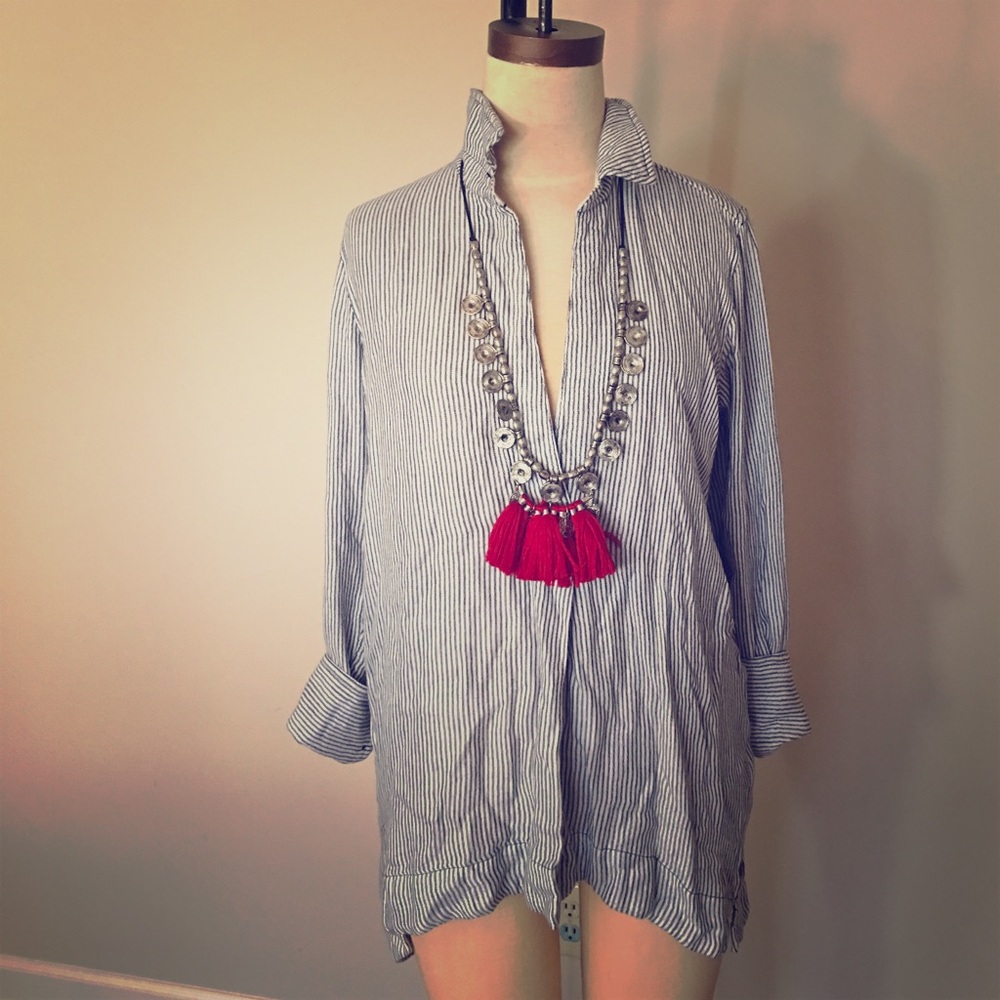 Free people cotton pullover blouse