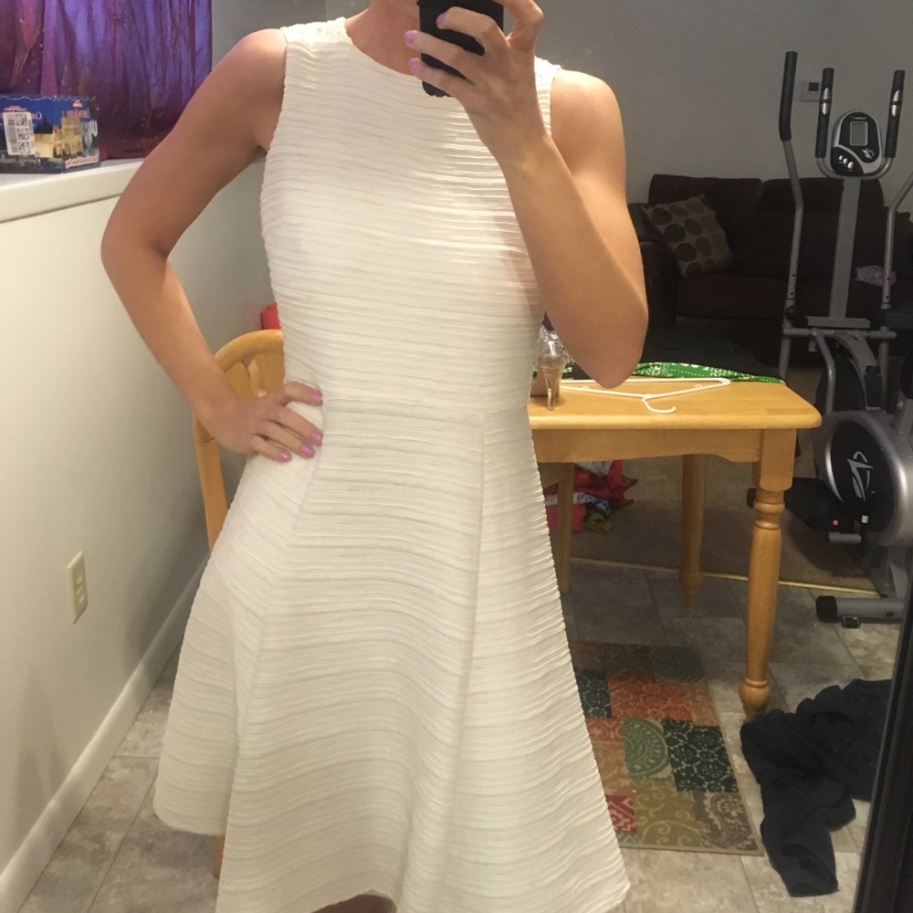 Cream lace top dress