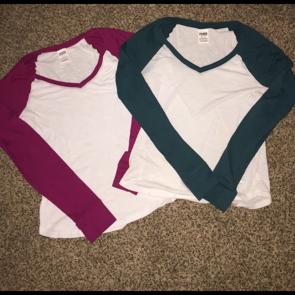 (2) VS PINK baseball tshirt bundle