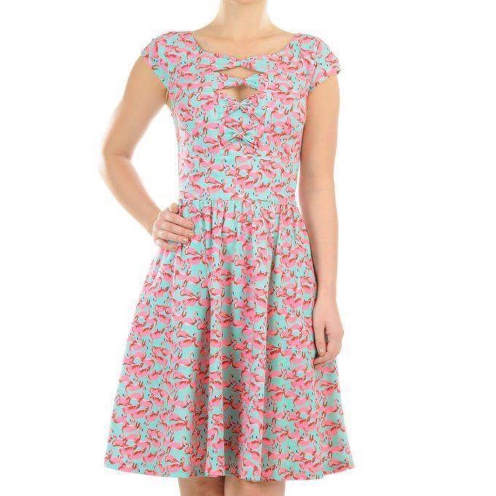 Eshakti flamingo print dress