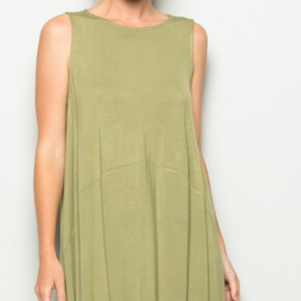 Army Olive Bubble Hem Maxi Dress - Picture 2 of 4
