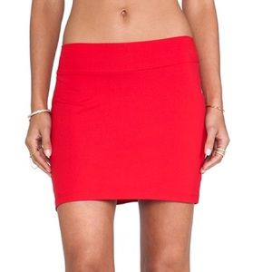 SUSANA MONACO SLIM SKIRT IN PERFECT RED