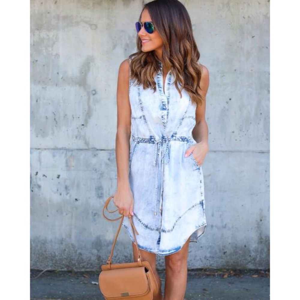 VICI Milo Acid Wash Tencel Dress