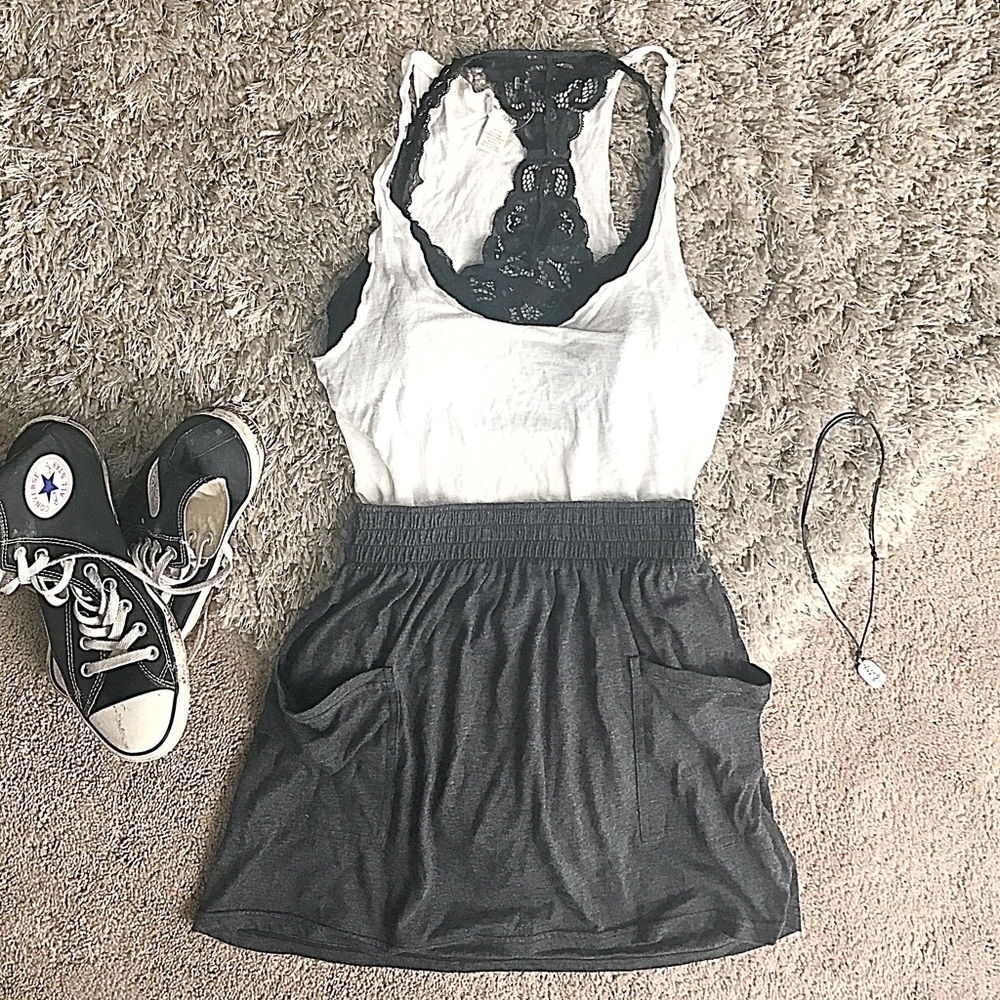 American Apparel high waisted swing pocket skirt