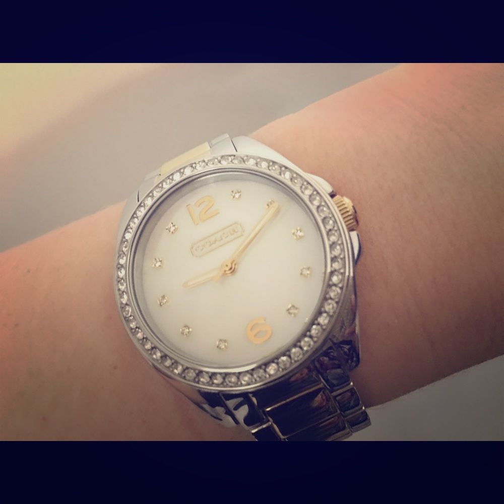 Coach mother of pearl watch