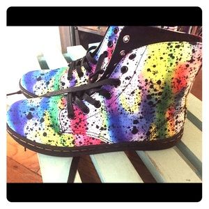 Dr martens canvas paint splatter boot