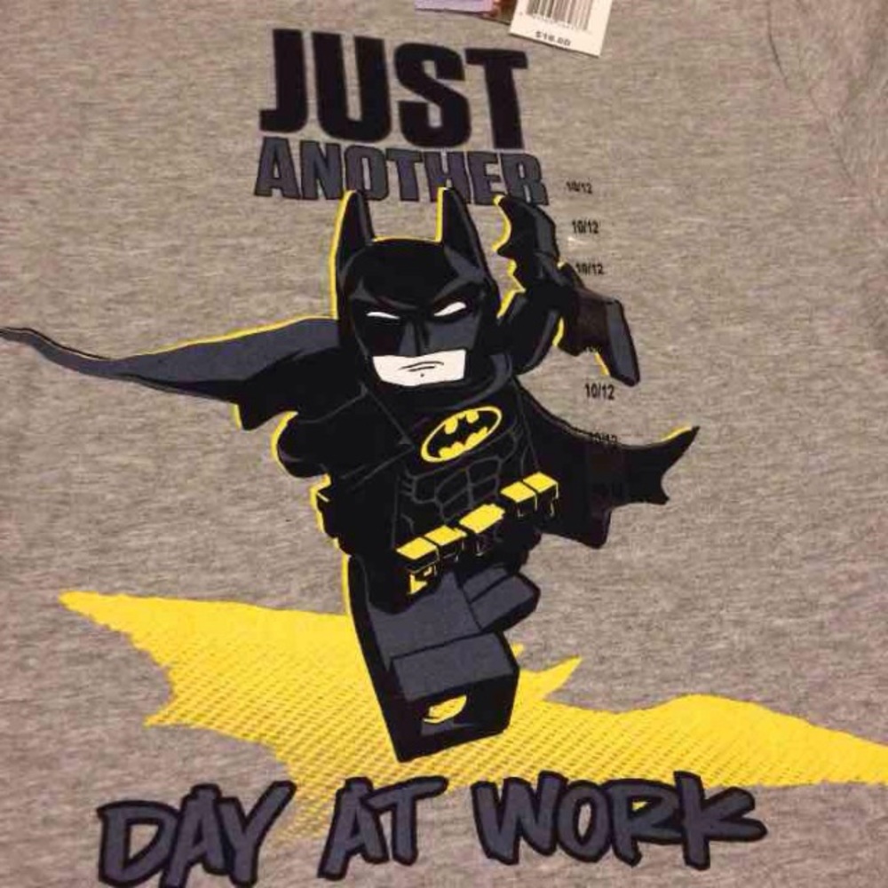 BNWT Batman Lego Boys 10/12 14/16 Grey T Shirt