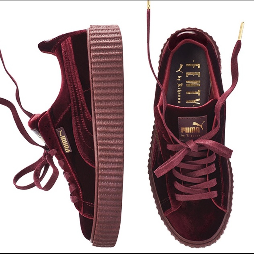 Rihanna puma creepers burgundy