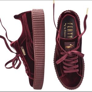 Rihanna puma creepers burgundy