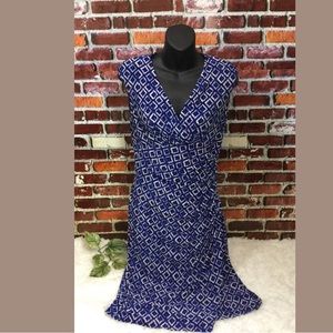 LAUREN GEOMETRIC CAREER COCKTAIL STRETCH DRESS