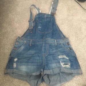 Jean short overalls