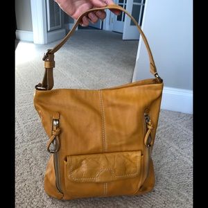 Banana republic yellow leather handbag Great cond