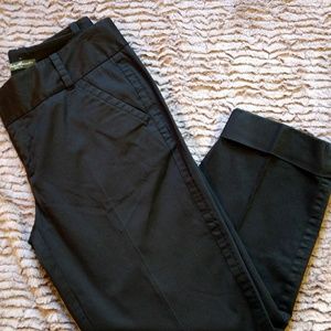 Eddie Bauer Women's black crop dress slacks.