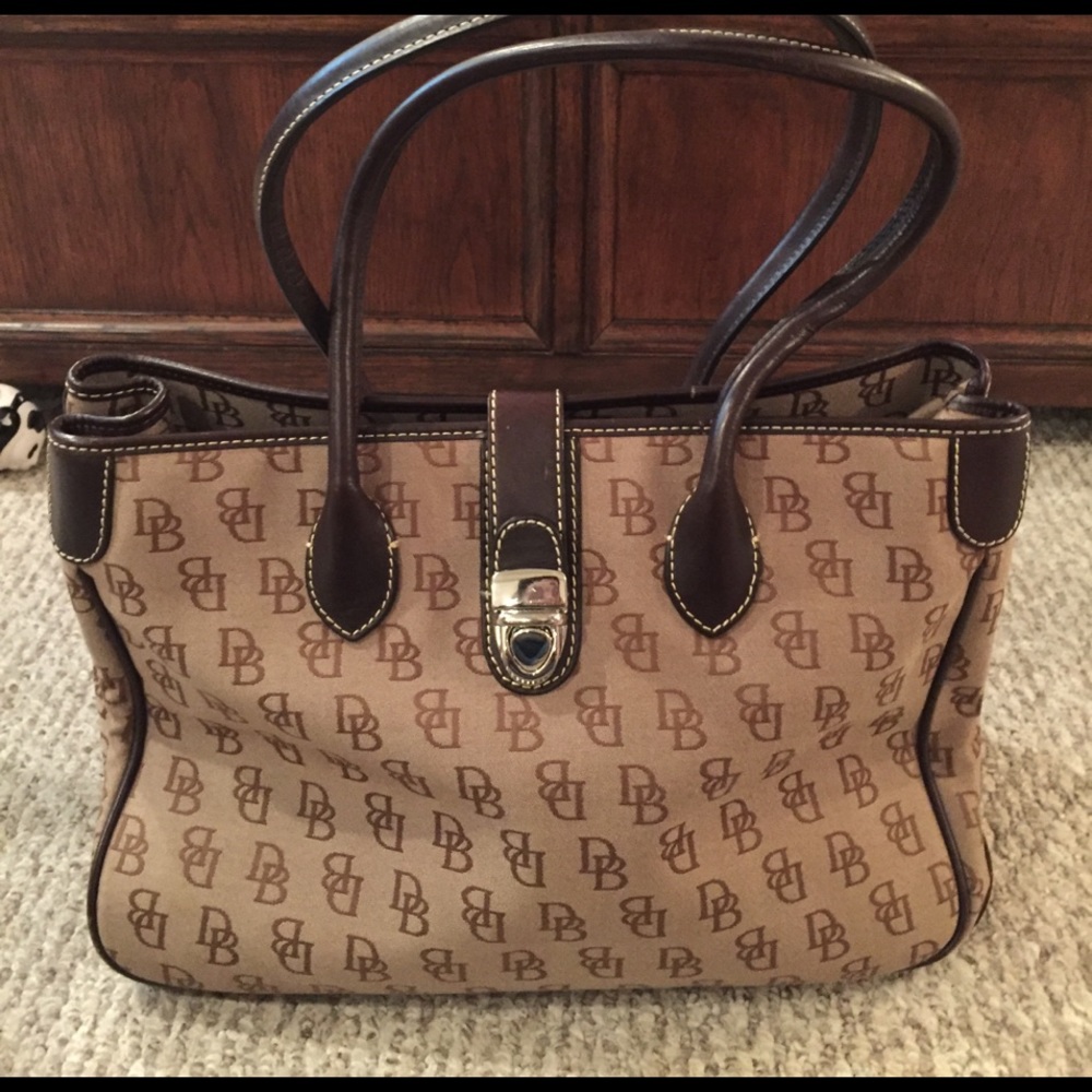 Dooney & Bourke handle tote brown on brown
